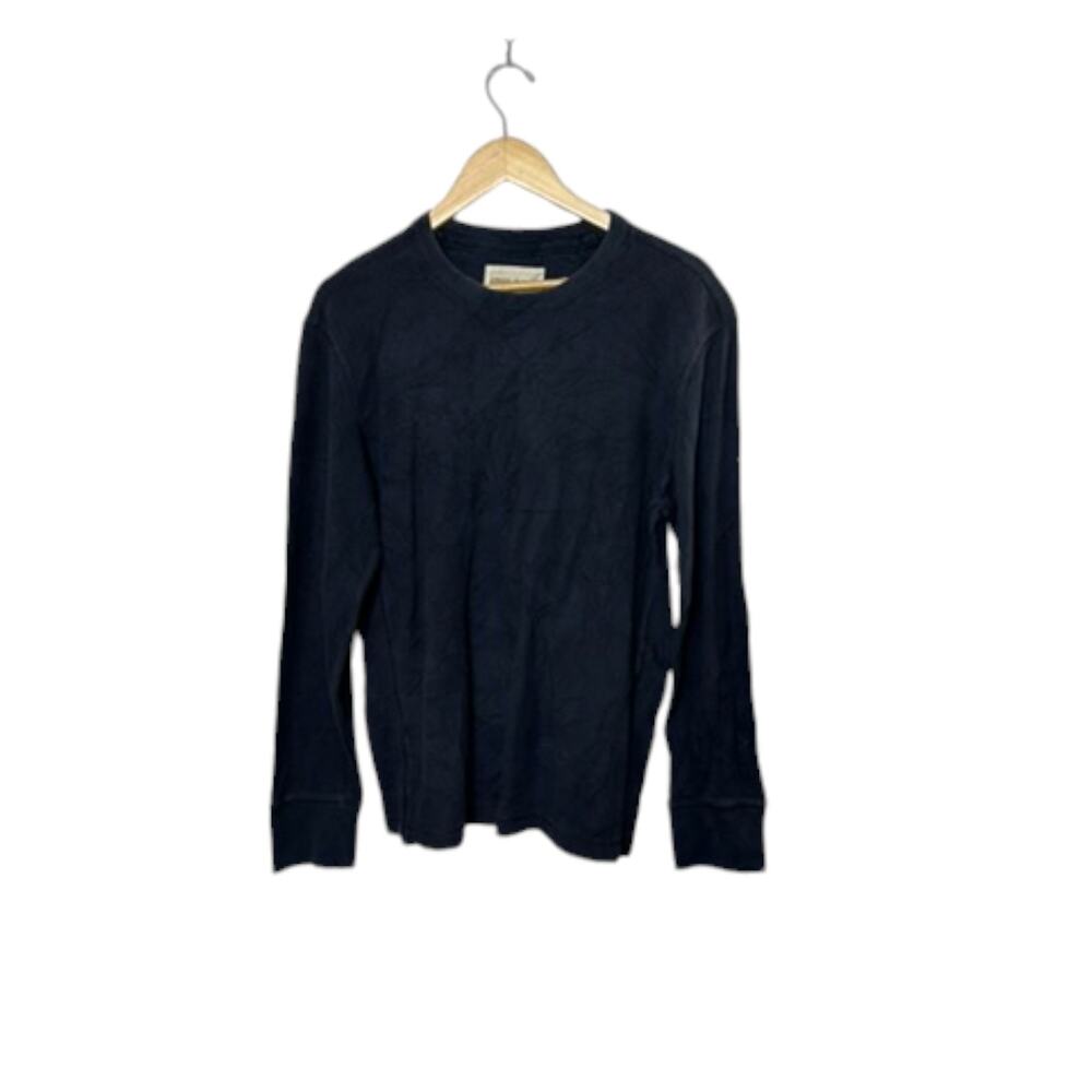 Eddie Bauer Navy Blue Long Sleeve Crewneck Thermal Waffle Shirt Men's Small
